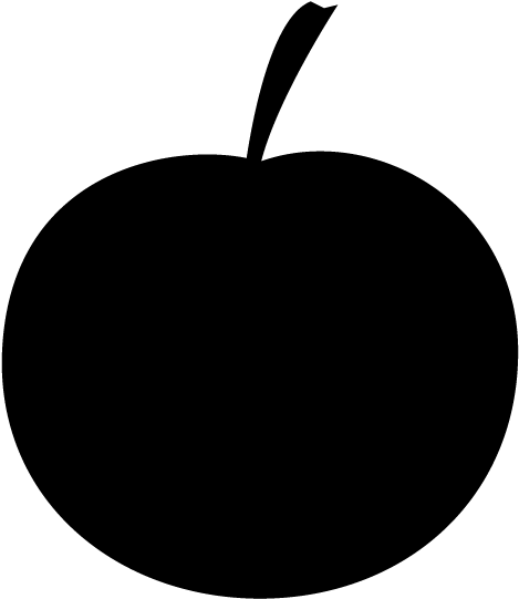 View All Images-1 - Apple Transparent Image Black (640x640)