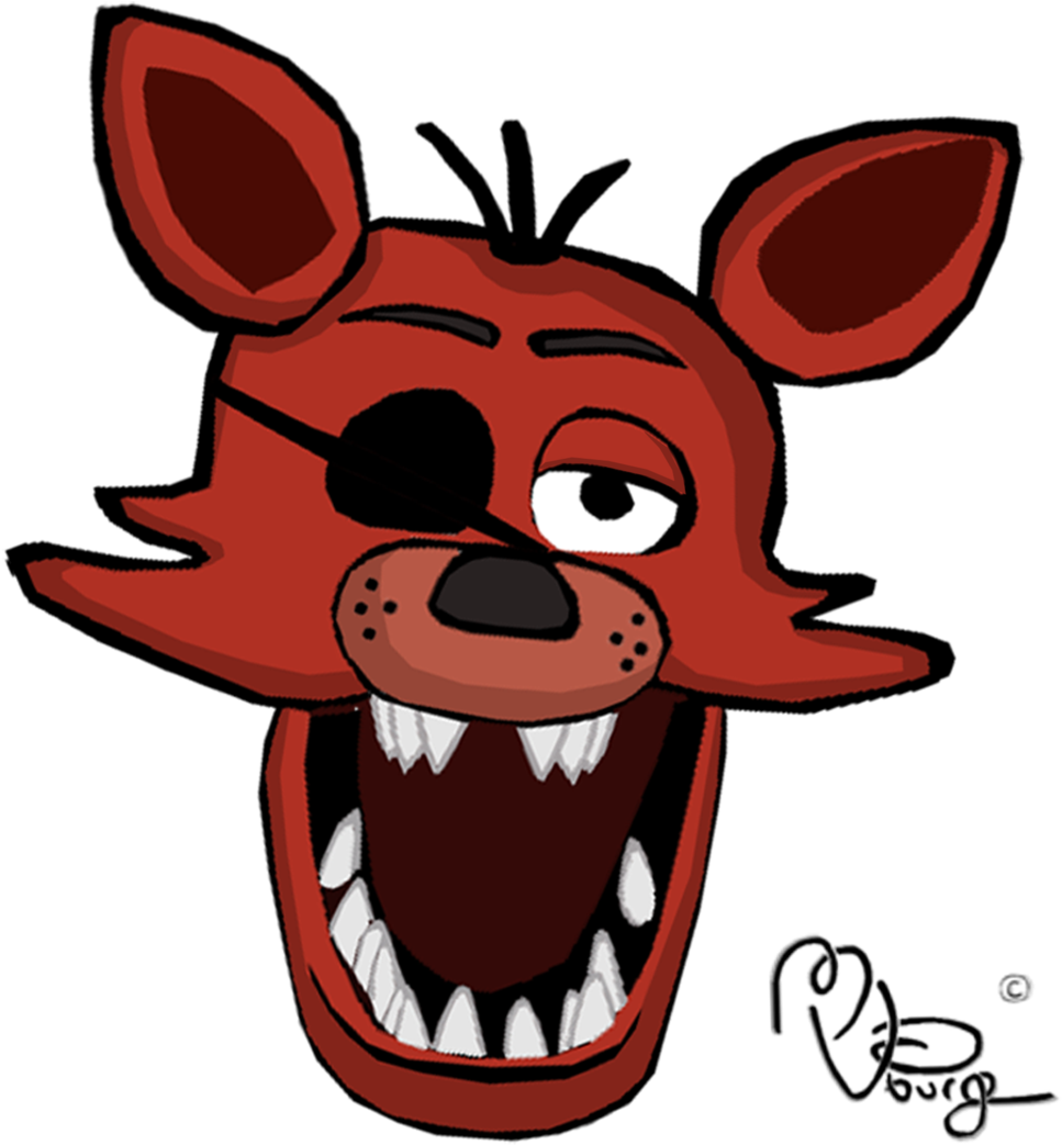 Cartoon Foxy From Fnaf (1024x1107)