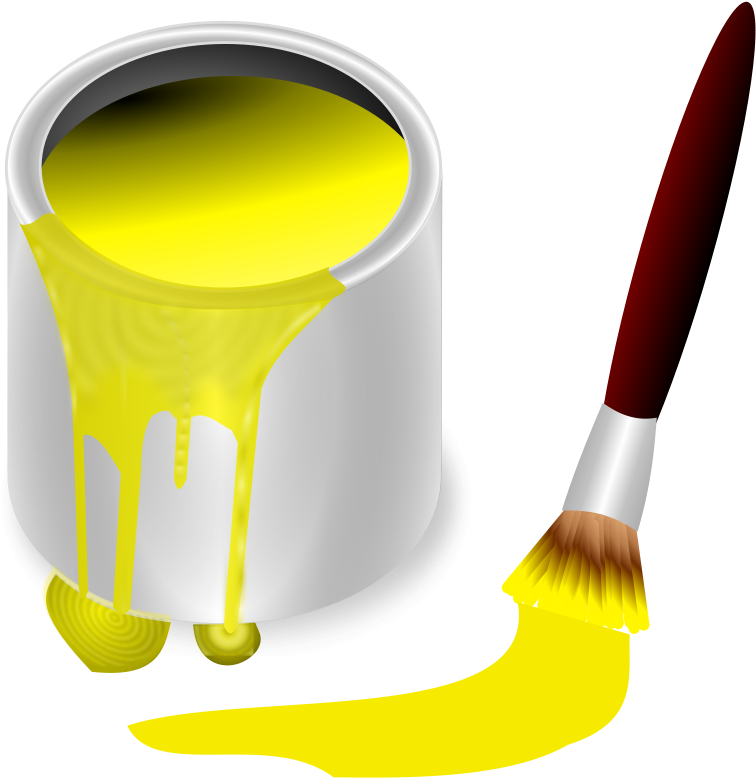 Free Color Bucket Yellow - Yellow Paint Clipart (800x800)