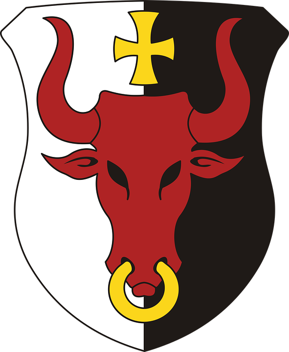 Red Cow Cliparts 29, Buy Clip Art - Coat Of Arms Bull (591x720)