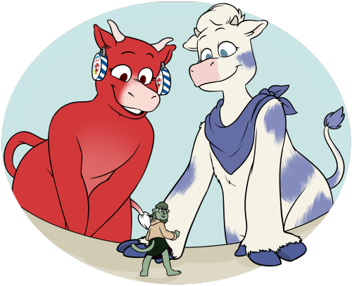 Free Cartoon Cow Clipart - Lactaid Cow And Laughing Cow (500x407)