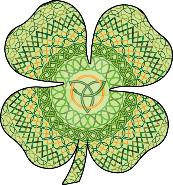 Celt Clipart Four Leaf Clover - Four Leaf Clover Celtic (600x641)