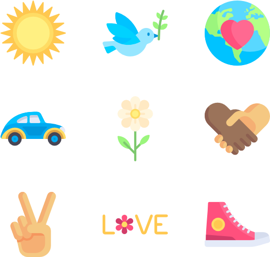 Hippies - Hippie Icon Png (600x564)