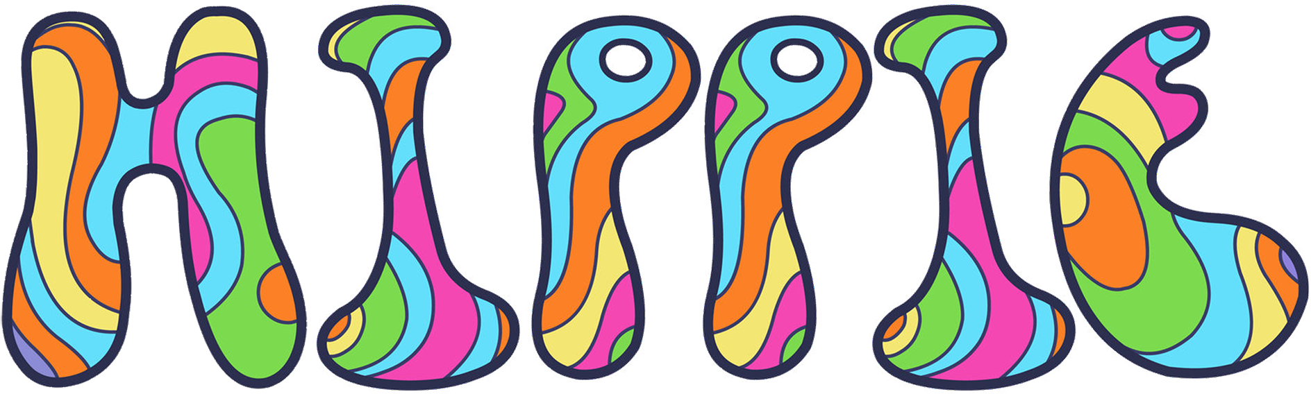 Psychedelic Letters - (1920x698) Png Clipart Download
