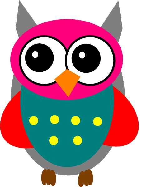 Pink And Grey Owl Clip Art At Clkercom Vector Online - Owls Vector Clip Art (456x599)