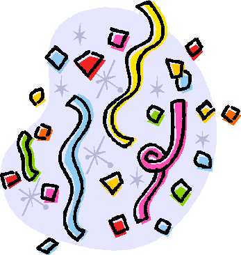 Flying Party Streamers And Confetti - Celebration Clip Art (2284x2406)