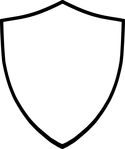 Shield Clip Art Black And White Png - Shield Vector White (498x595)