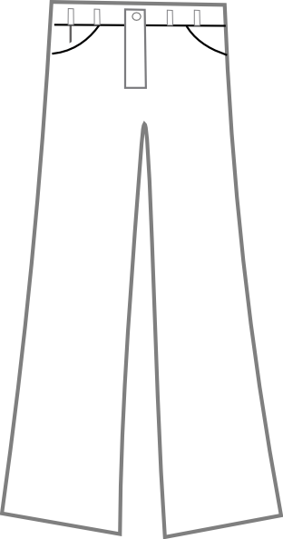 Pants Black And White Clip Art At Clker - Pants Black And White Clipart Png (312x594)