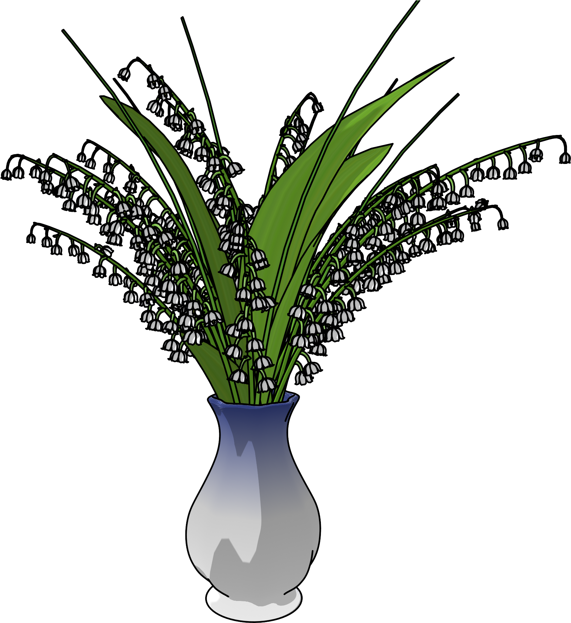 May Lily In Vase Png Clipart - Clip Art (2000x2000)