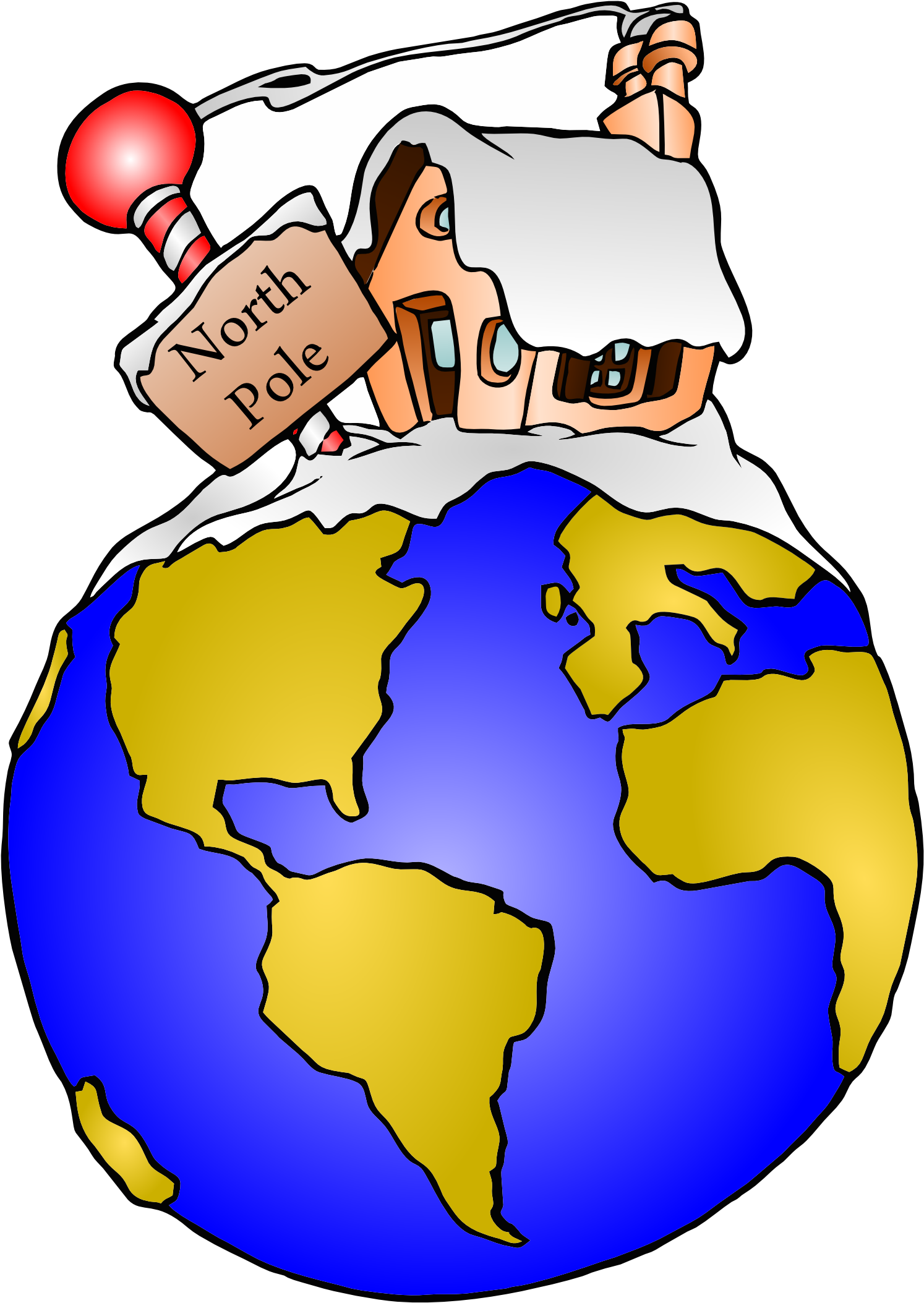 May Pole Clip Art - North Pole Santa Globe (1979x2799)