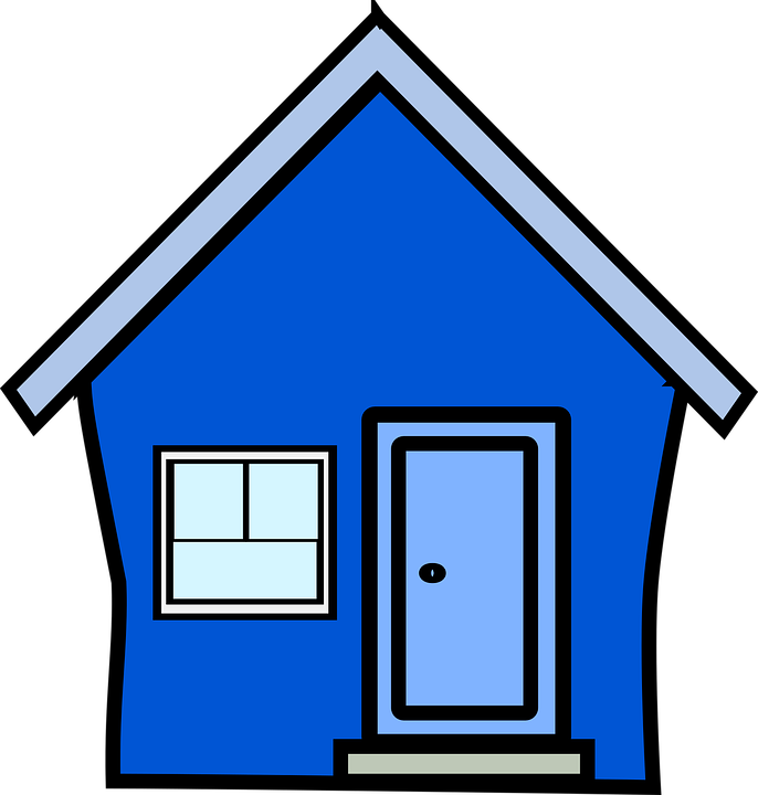 Clip Art Blue House (686x720)