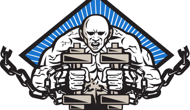 Achieve Your Goals - Strongman With Dumbbell In Chains Shower Curtain (640x370)