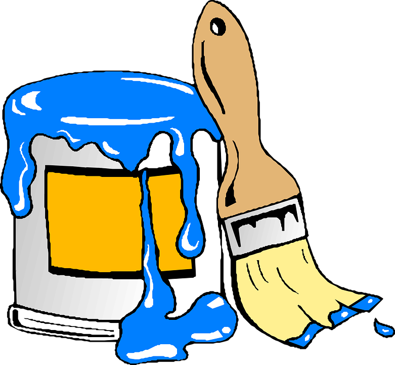 Paint Can Brush Clip Art - Paint Can Clipart (1280x1179)