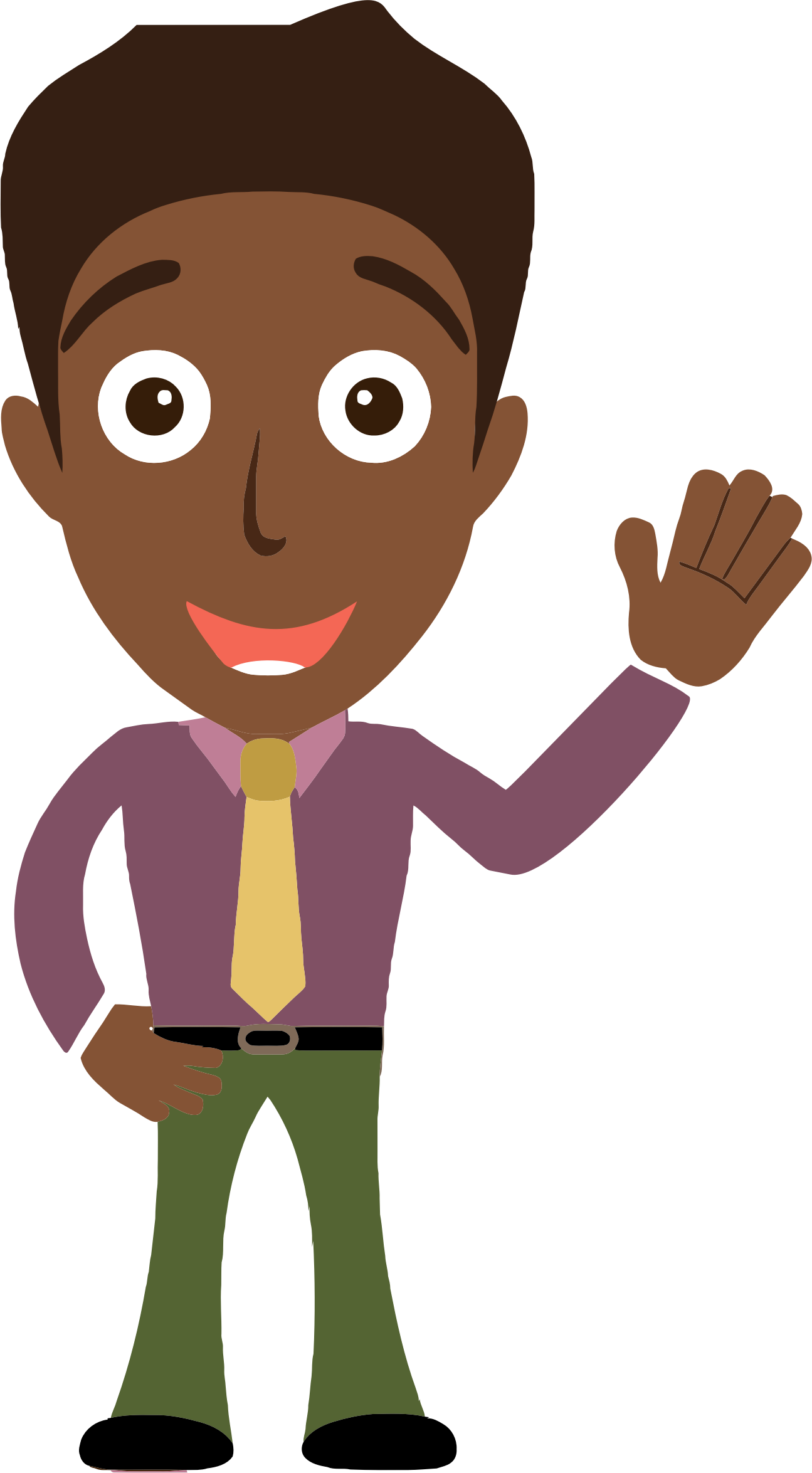Clipart African Man Says Hello - Waving Hello Clipart (1295x2349)
