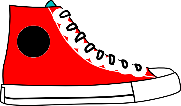 Red Converse Clip Art (600x353)
