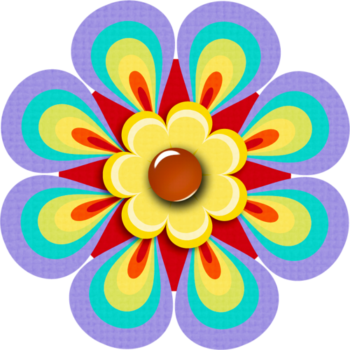Flowers Of The You Color My World Clip Art Oh Fiesta - Flor De Colores Png (500x500)