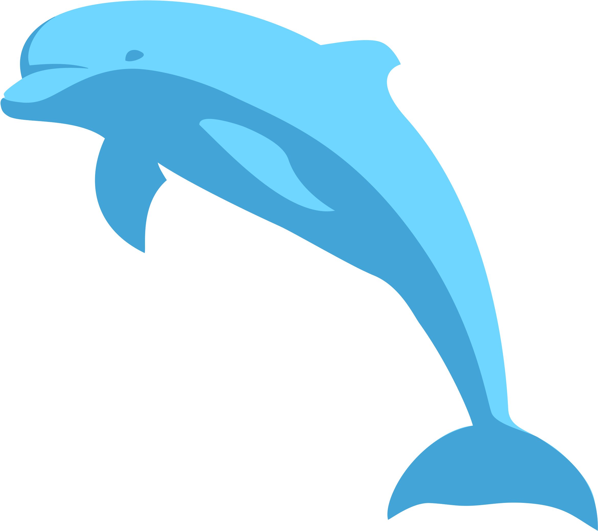 Blue Dolphin Clipart (2400x2111)