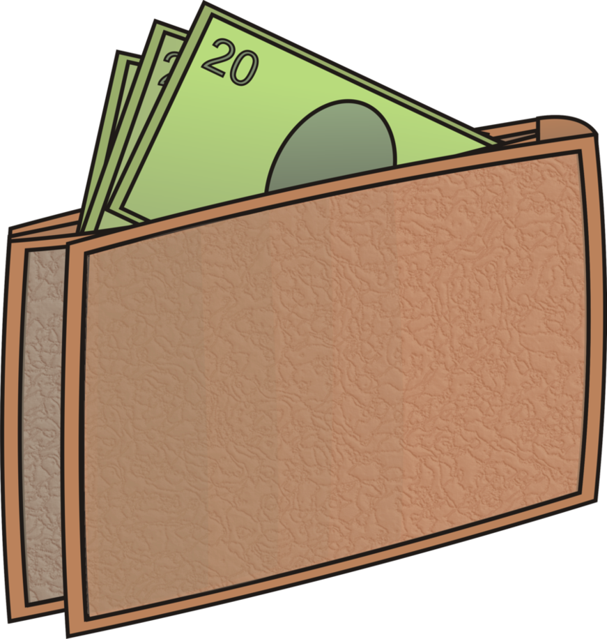 Open Wallet Cliparts - Money In Wallet Clipart (900x946)