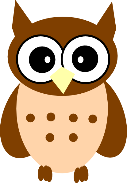 Pink And Brown Owl Clipart Little Brown Owl Hi - Brown Owl Clip Art (414x594)