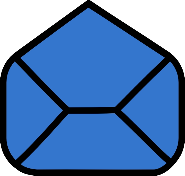 Blue Envelope Clipart (600x570)
