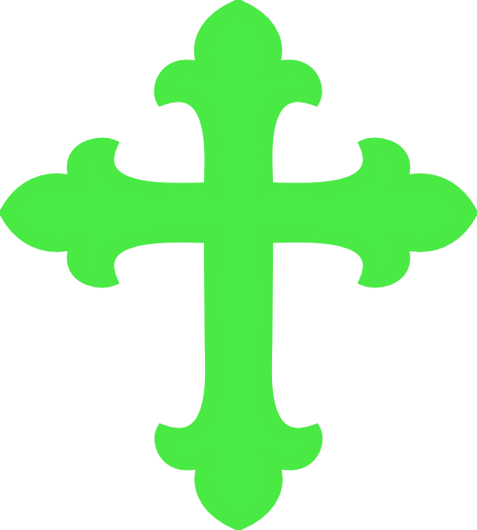 Bright Green Cross Clip Art - Baptism Cross (540x599)