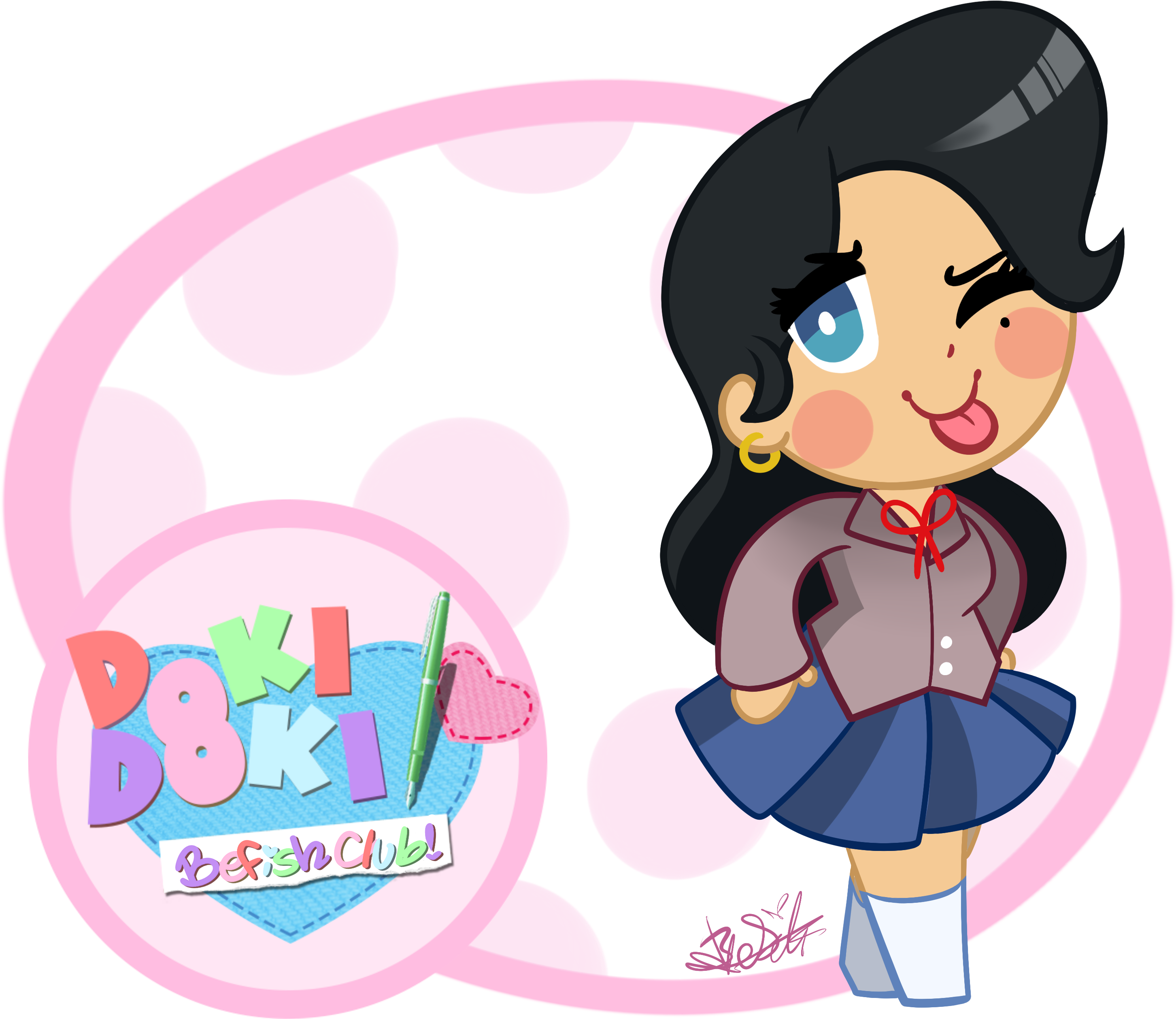 Oc Fanartdoki Doki Self Insert 2 - Doki Doki Literature Club Logo (3000x2617)