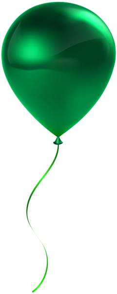 Single Green Balloon Transparent Clip Art - Transparent Background Red Balloon (240x600)