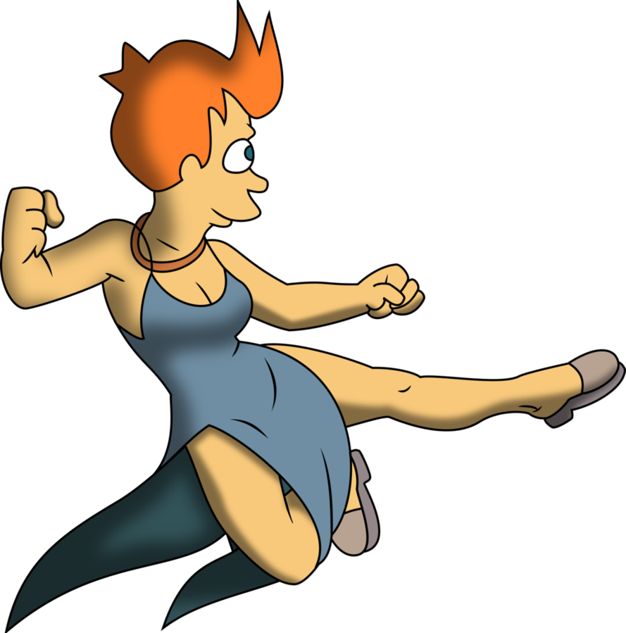 Fry With Leela's Body By Insert Artistic Nick - Body Swap Bart Marge (889x899)