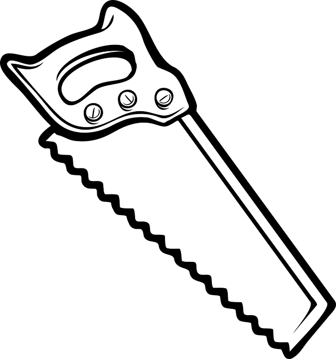 Saw Tool Carpentry Carpenter Work Tools Cutting - Coloring Picture Of Saw (1198x1280)