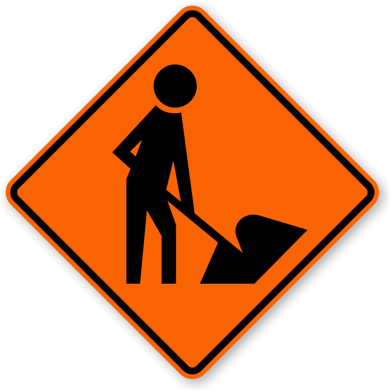 Sign Clipart Man At Work - Men At Work Sign (800x800)