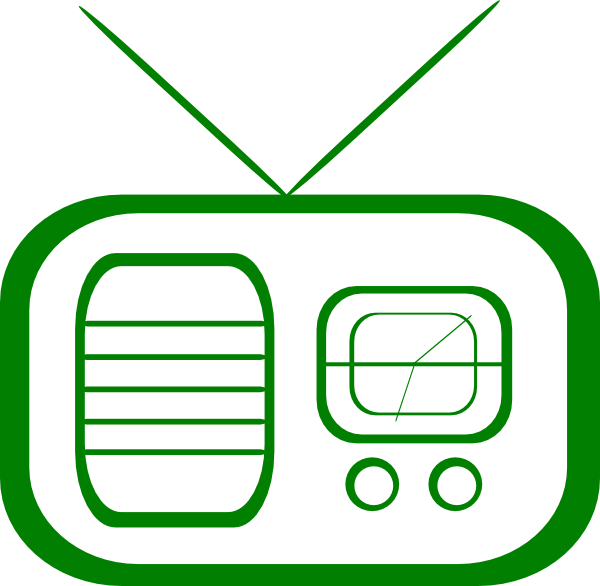Radio Green Clip Art At Clker - Radio Line Art (600x586)