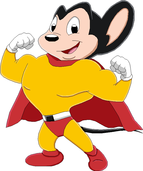 Mighty Mouse Clip Art - Mighty Mouse Cartoon Png (613x733)