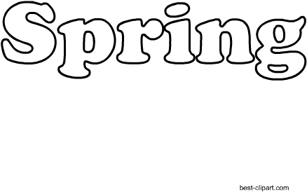 Word Spring Written In Black And White Free Clip Art - White (450x450)