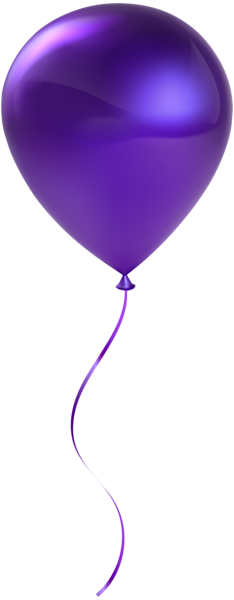 Single Purple Balloon Transparent Clip Art - Clip Art Purple Balloons (234x600)