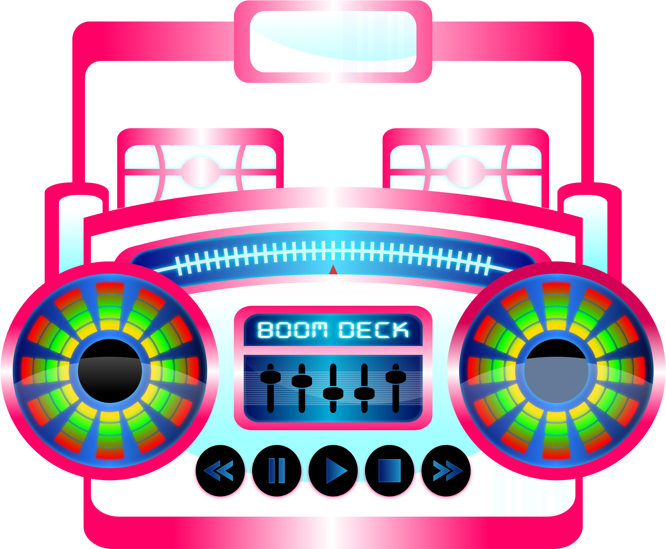 Colouful Clipart Boombox - Pop Music Clip Art (2400x1946)