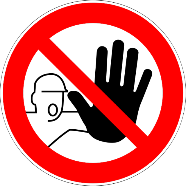 Science Laboratory Safety Signs - D P006 Zutritt Für Unbefugte Verboten (640x640)