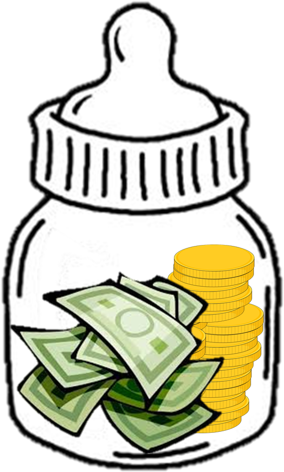 Besides Start Up Costs Like Hospital Delivery, It's - Baby Bottle Clipart Black And White (1050x1024)