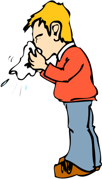 Blowing Nose Clipart - Blowing Nose Clipart (350x609)