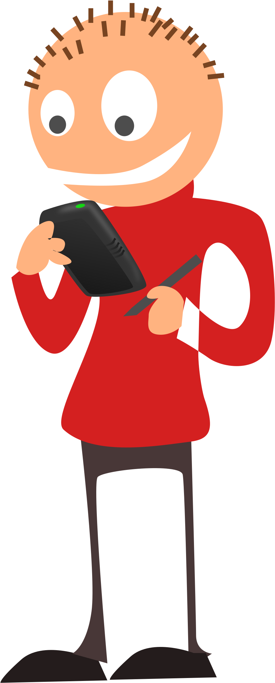 Person Using Phone Clipart - Smartphone User Clipart (1002x2400)