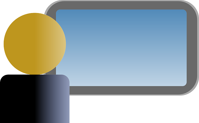 Person Computer, Lcd, Screen, Flat, User, People, Person - Circle (640x396)