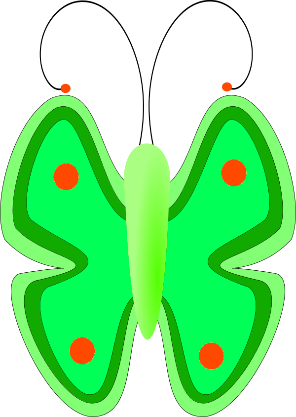 Butterfly Front View - فراشات كرتونيه (600x844)