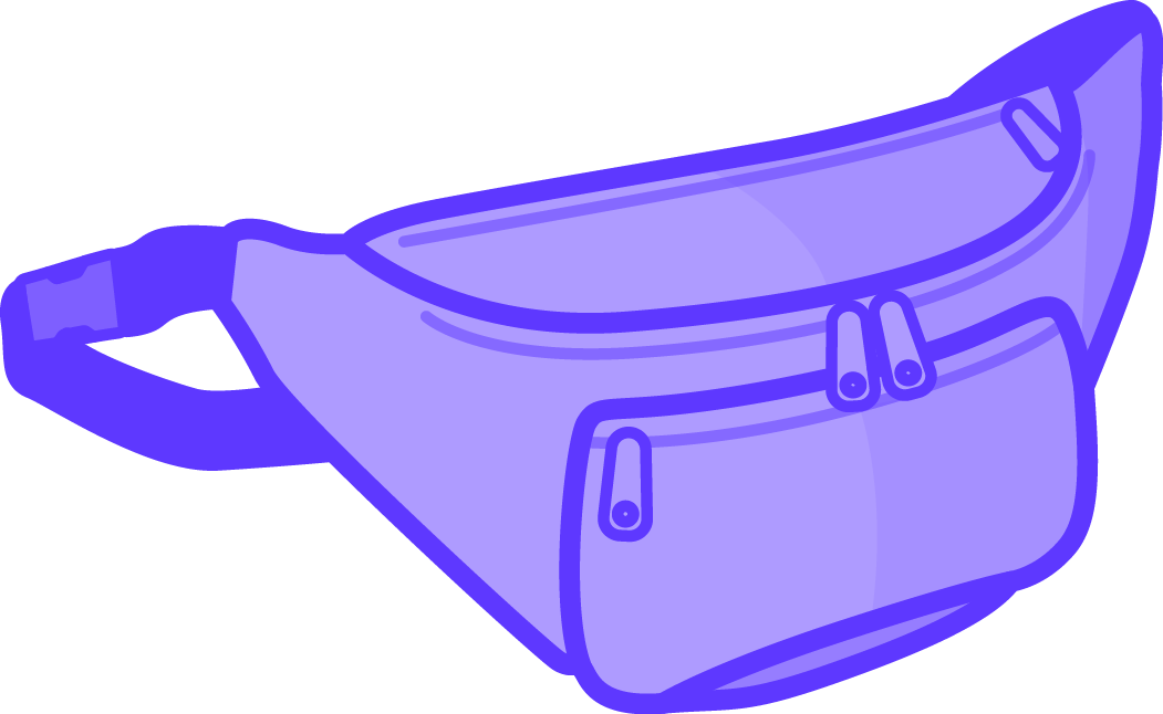 A Light Backpack, Messenger Bag, - Transparent Fanny Pack Clip Art (1051x646)