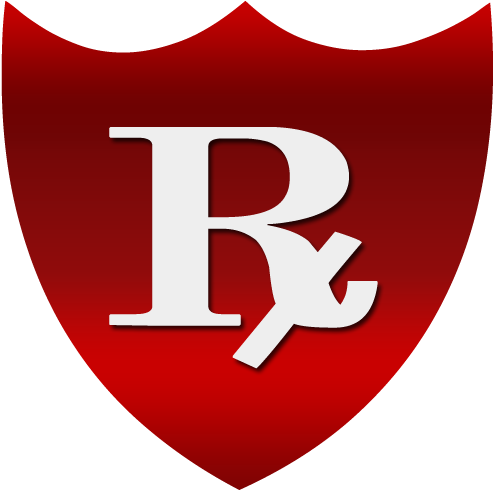 Pharmacy Red Rx Shield - White (512x512)