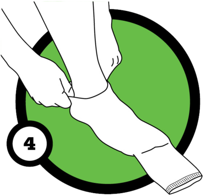 Maintain Your Hold On The Heel "cup" And Slide Your - Put On Socks Clipart (423x480)