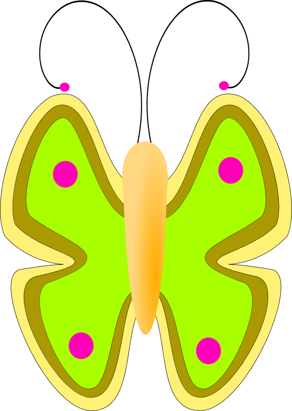 Butterfly Front View - صورة فراشة كرتونية (600x844)
