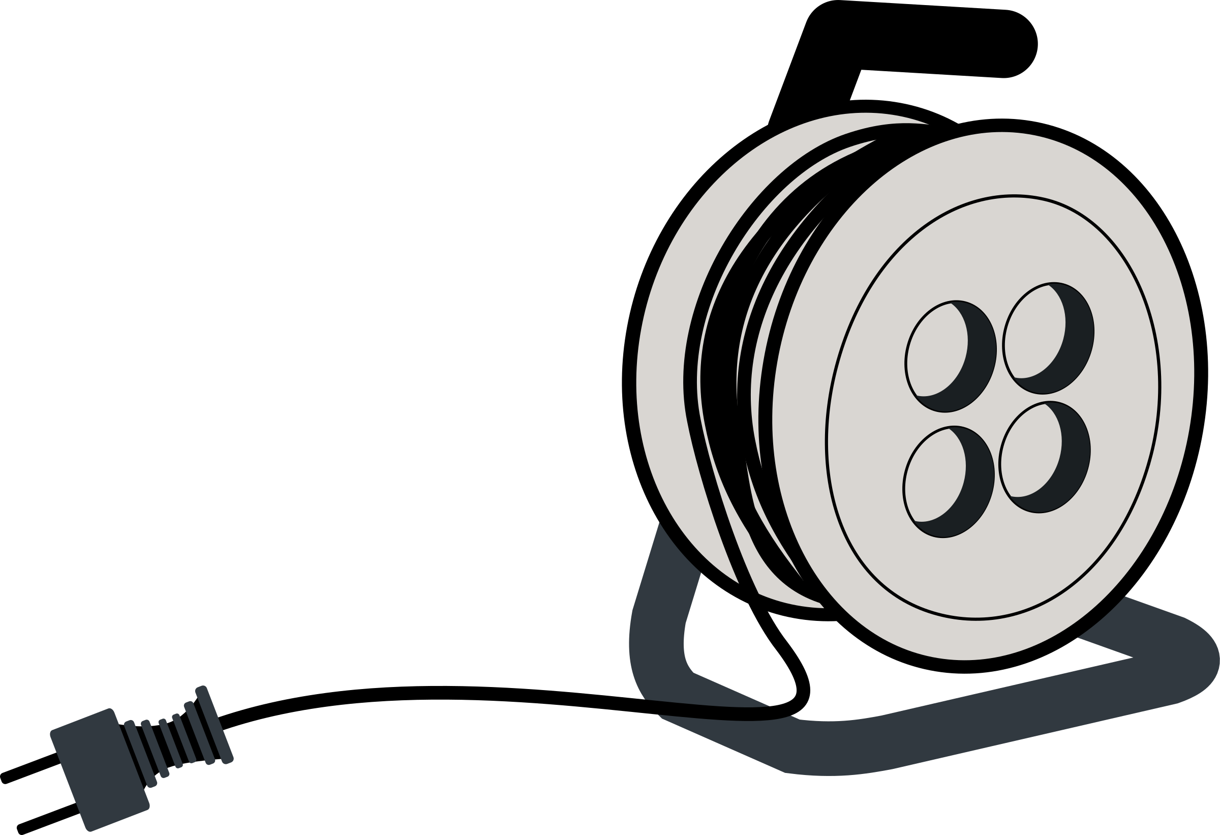 Plug 8 Clip Art At Clker - Cable Wires Clipart (2400x1642)