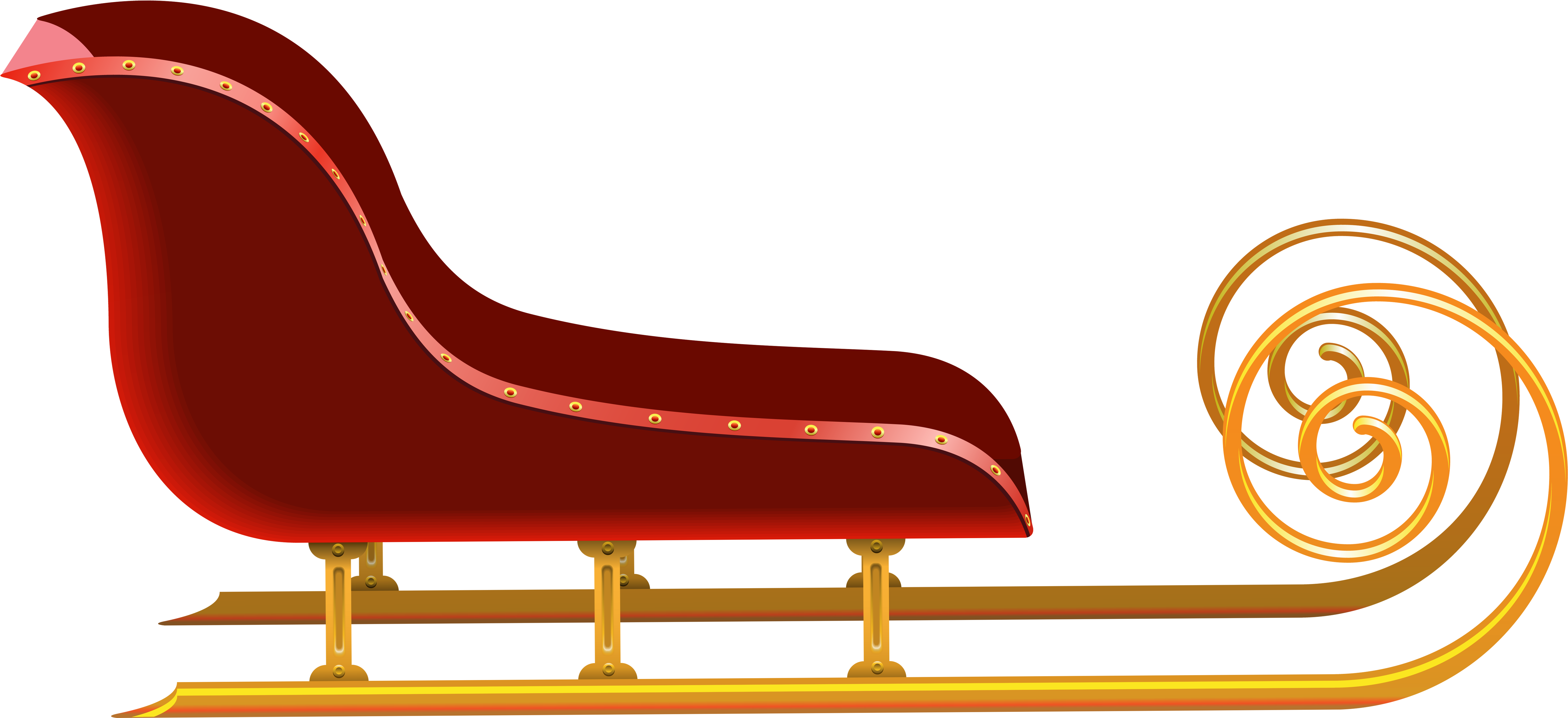 Red Sleigh Png Clip Art Image - Sleigh Png (6392x2931)