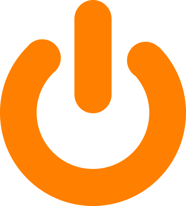 Orange Power Button Svg Clip Arts 540 X 596 Px - Exit Icon Png Orange (652x720)