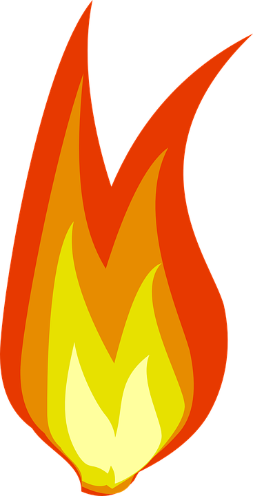 Fire, Hot, Flame, Power, Heat, Danger, Campfire - Clip Art (367x720)