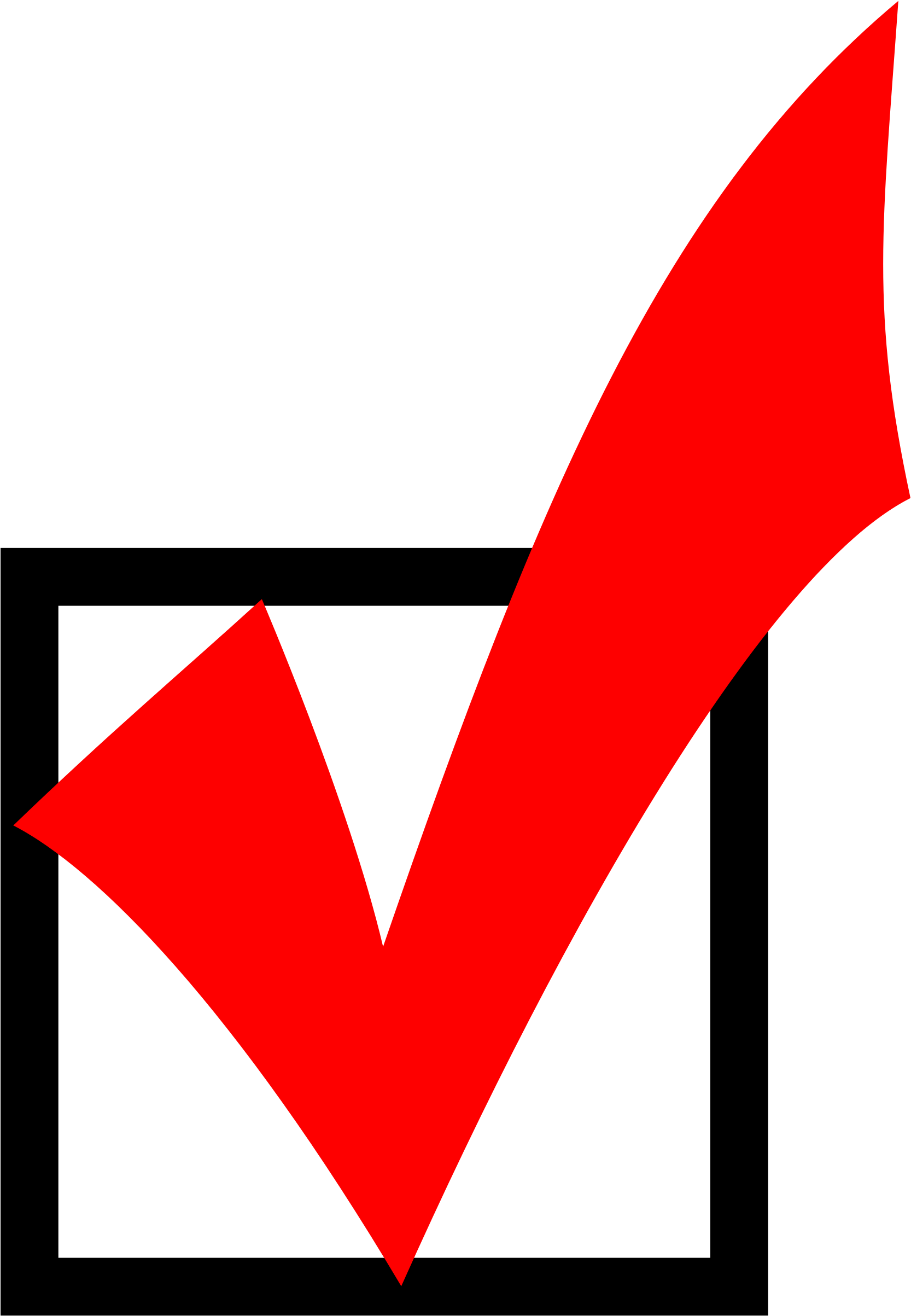 Red Check Mark Over Black Box - Box With Check Mark (2000x2493)